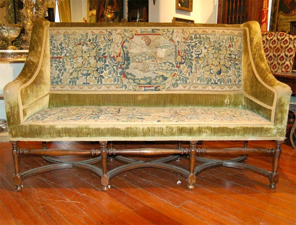 17th C. French Sofa with tapestry