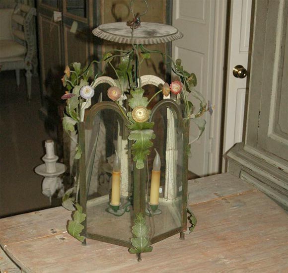 PAINTED TOLE LANTERN