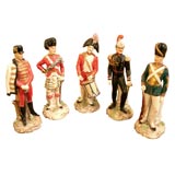 Five Continental Porcelain Military Figures.