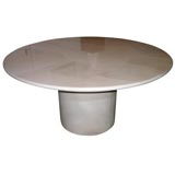 Karl Springer Lacquered Goatskin Dining Table with 3 Leaves