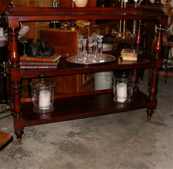 Mahogany Three Tier Dumbwaiter