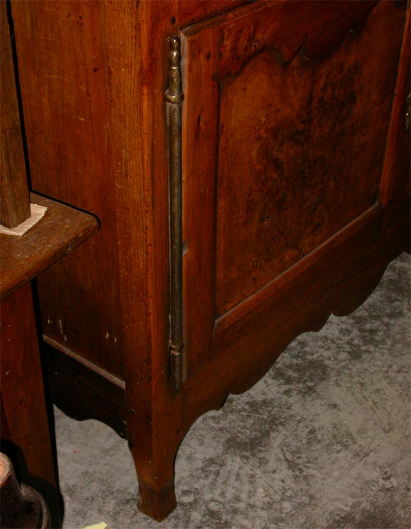 Fruitwood Server with Brass Hinges and Hardware