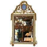 Gilded Wood Beveled Mirror with Wedgewood Insert
