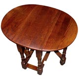 Oak Oval Drop Leaf Gateleg End Table