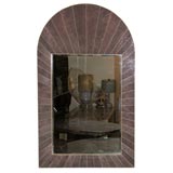 Karl Springer mirror with shagreen frame with bone inlays