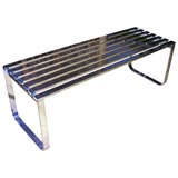 Chrome slat bench/table