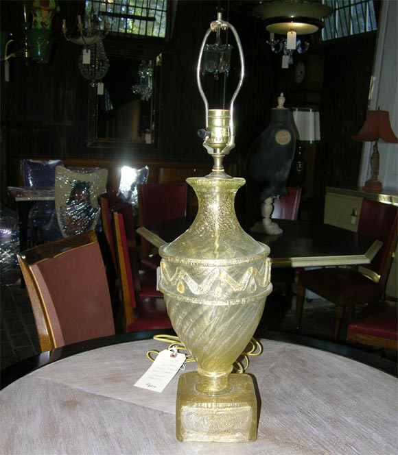 Pair of Barovier Murano Venetian glass Lamps