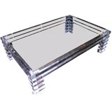 Lucite Glass Top Rectangular Low Table