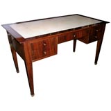 Parchment Top Palissandre Five Drawer Desk Parchment Top Palissandre Five Drawer Desk