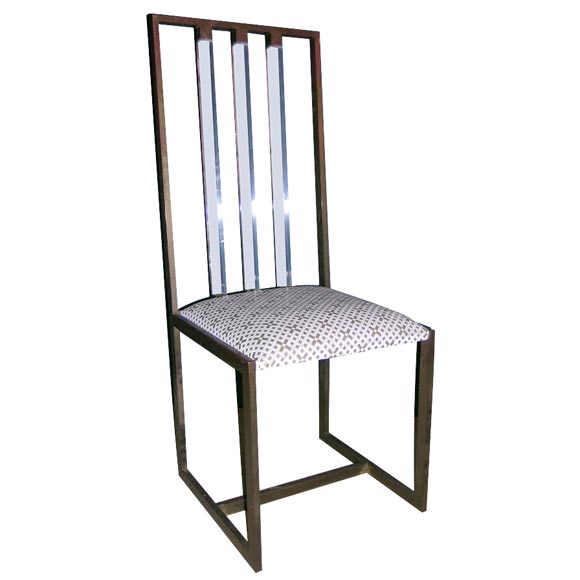 Set of Four Bronze and Lucite Side Chairs by Paco Rabanne For Sale