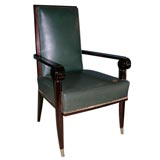 Set of 8 Mahogany Dining Armchairs by Jean Pascaud