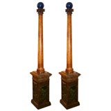 Pair of Neo-Classical Burl Tapered Columns