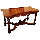 Walnut and Marquetry Console Table