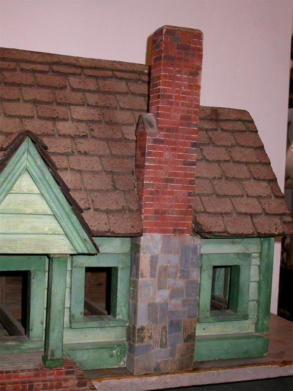 Wood 1890's wooden Victorian dollhouse