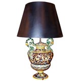 Antique French Pottery Lamp