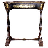 Antique Sewing lacquered  chinoiserie table