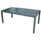 Parsons style Milo Baughman for Directional dining table.