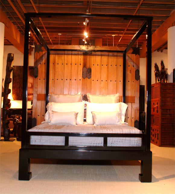 black lacquer bed frame