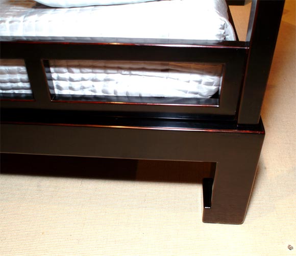 Black Lacquer Bed In Good Condition In San Francisco, CA