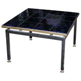 French Wrought Iron and Tile Top Table by C. de Savigny