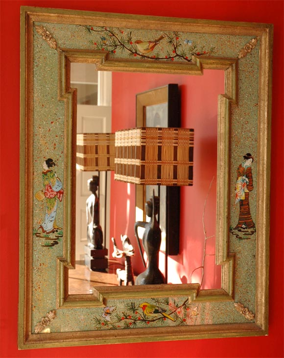 A Reverse-Painted Chinoiserie Mirror by William "Billy" Haines