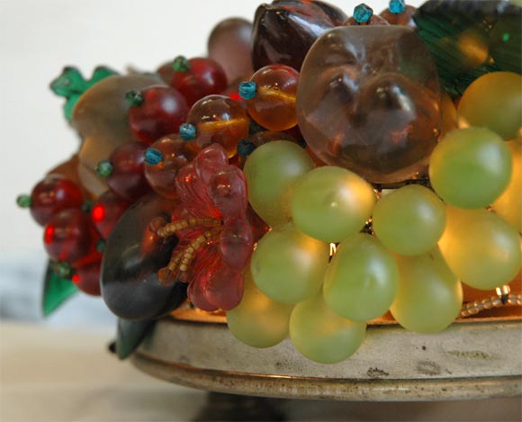 C. 1920 Czechoslovakian Glass Fruit Lamp 1