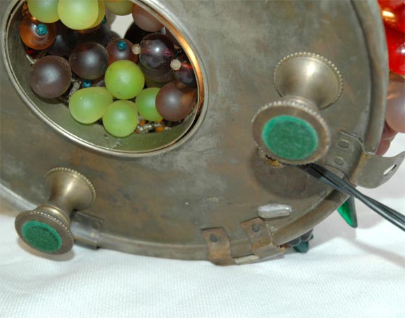 C. 1920 Czechoslovakian Glass Fruit Lamp 4