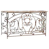 Iron Console with a Marble Top