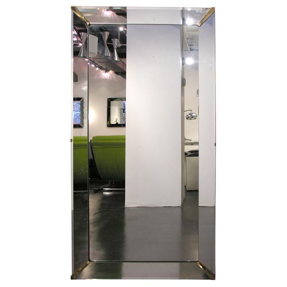 Vertical or horizontal mirror with 4 inch beveled mirror frame. at 1stDibs