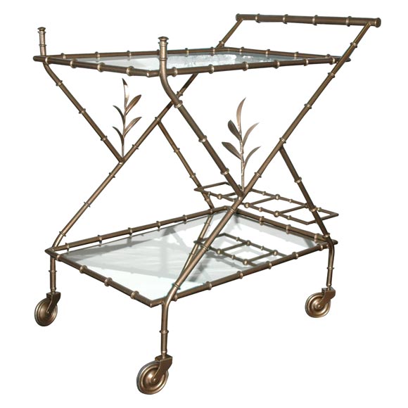 Vintage Bamboo Bar Cart