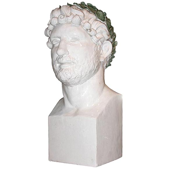 Italian Terracotta Head of Marcus Aurelius, Circa 1920