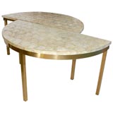 Pair of Side Tables in Cappa Shell and Brass