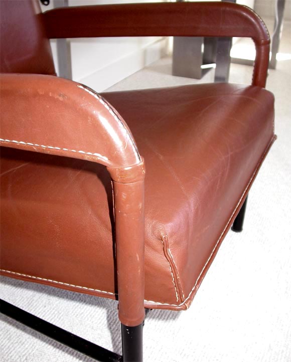 French Lounge Chair by Jacques Adnet for the SS France