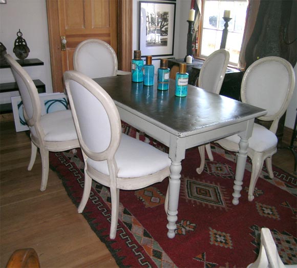 French Farm Table with Tin Top