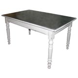 French Farm Table with Tin Top