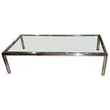 Chrome Frame Glass Top Coffee Table