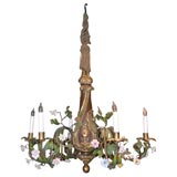 Carved Giltwood and Tole Chandelier