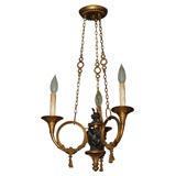 Empire-Style French Bronze 3-Lite Ceiling Fixture
