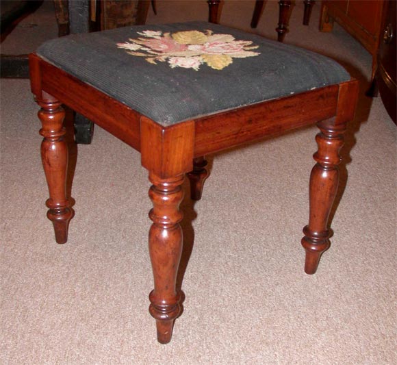 Mahogany Pair of Early Victorian  Needlepoint Stools For Sale