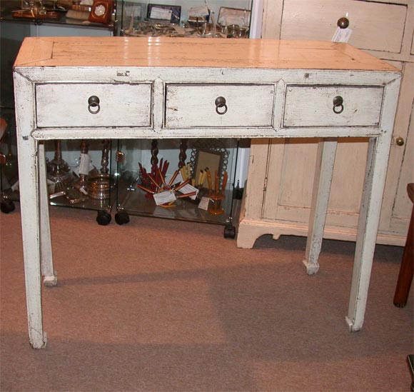 Vintage White Painted Console