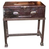 Antique Steel and Brass Box on Stand "J.R.Kennedy"