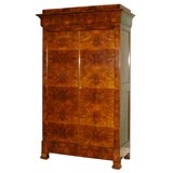 Antique Early 19th Century Louis Philippe Burled Walnut Armoire