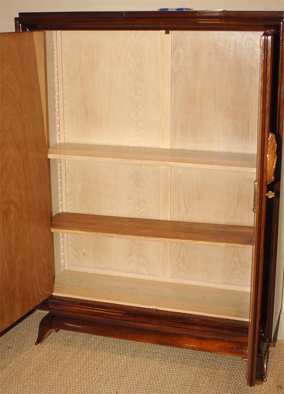 Mahogany armoire, in the style of Suzanne Guiguichon For Sale 2