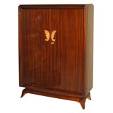 Mahogany armoire, in the style of Suzanne Guiguichon