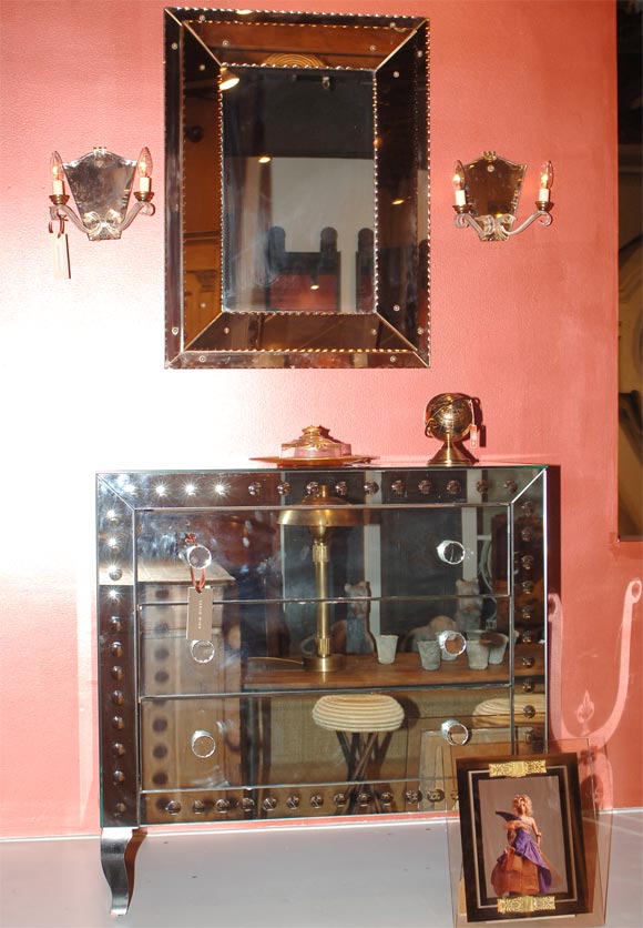 Elegant rose glass mirror