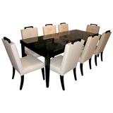 Dining Table and Set of Eight Chairs