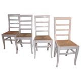 El Marangon White Lacquered Ladderback Side Chairs