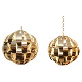 Pair of Lightolier Chrome Globes