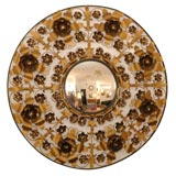 Brass Flower Tole Mirror
