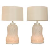 Vintage White Murano 3 Way Lamps